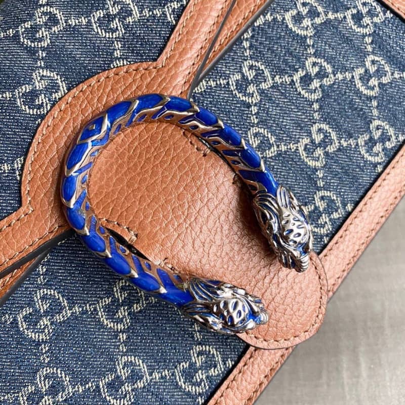 Gucci Dionysus Dupe  GG Supreme Dionysus Chain Shoulder Bag Replica Blue 400249