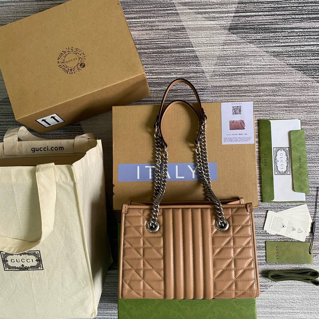 Gucci GG Marmont Small Tote Replica Brown 681483