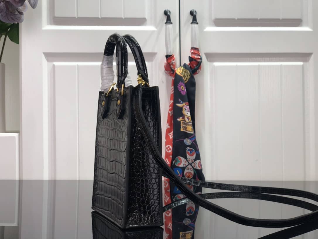 Louis Vuitton Petit Sac Plat Flat Shoulder Bag Replica Black M80169