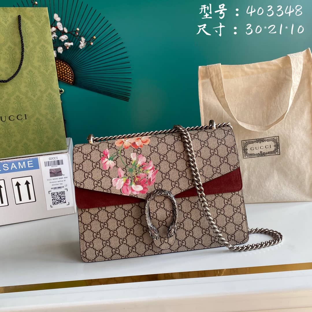 Gucci Dionysus Supreme Monogram Chain Medium Shoulder Bag Replica 403348