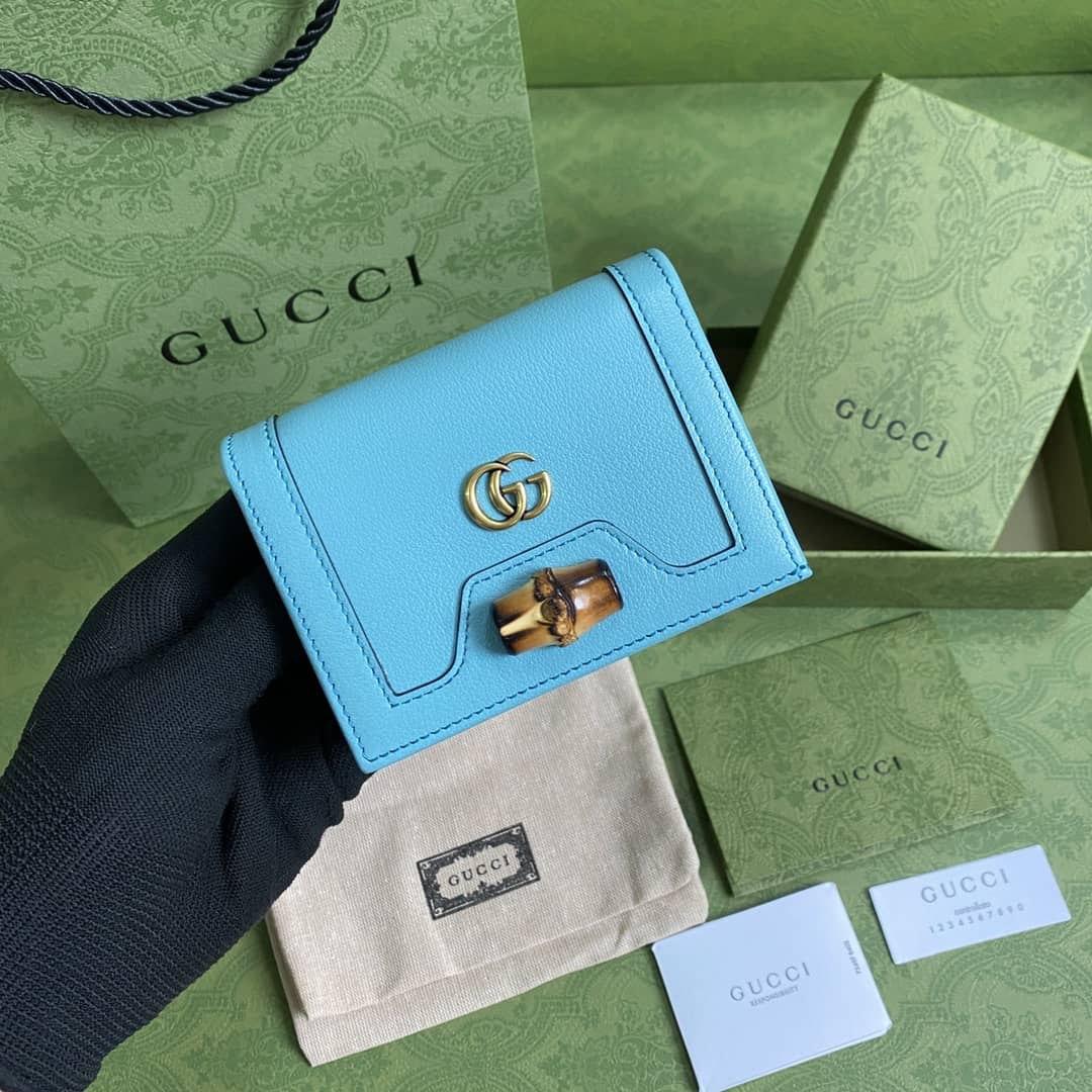 Gucci Diana Leather Card Case Wallet Replica 658244