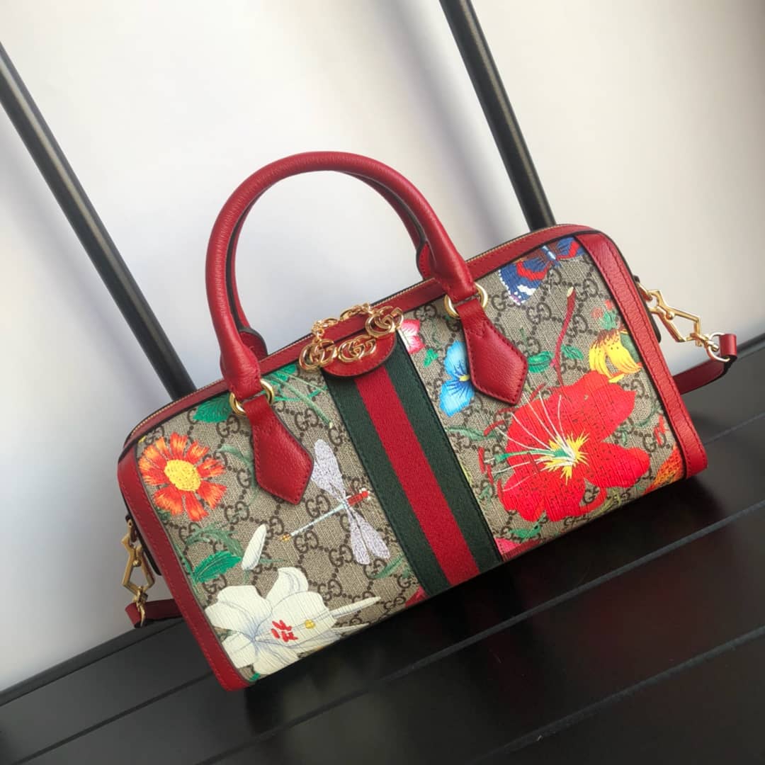 Gucci Ophidia GG Flora Medium 2way Replica Boston Bag 524532