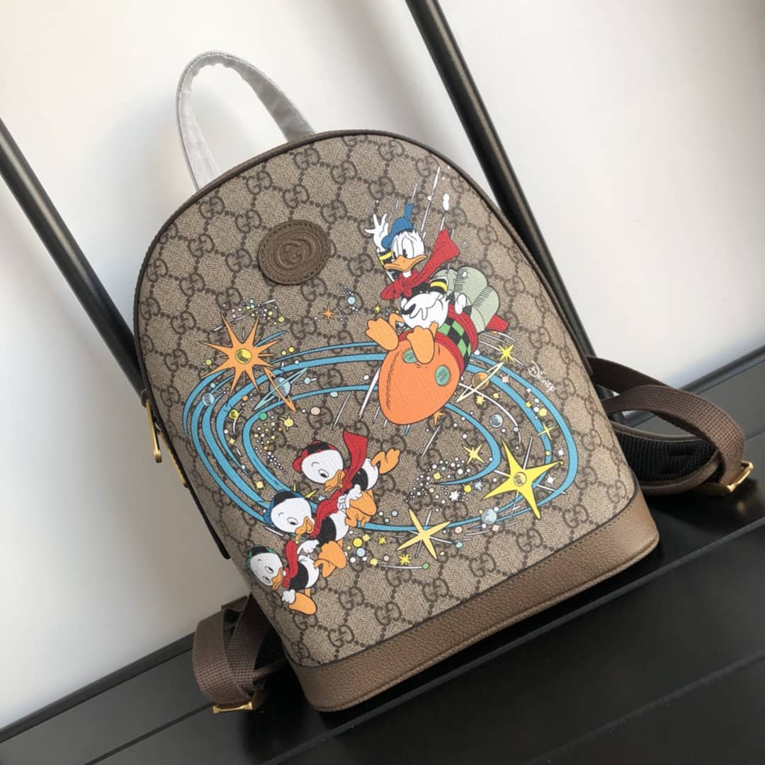 Gucci Disney Small Supreme Replica Backpack Brown 552884