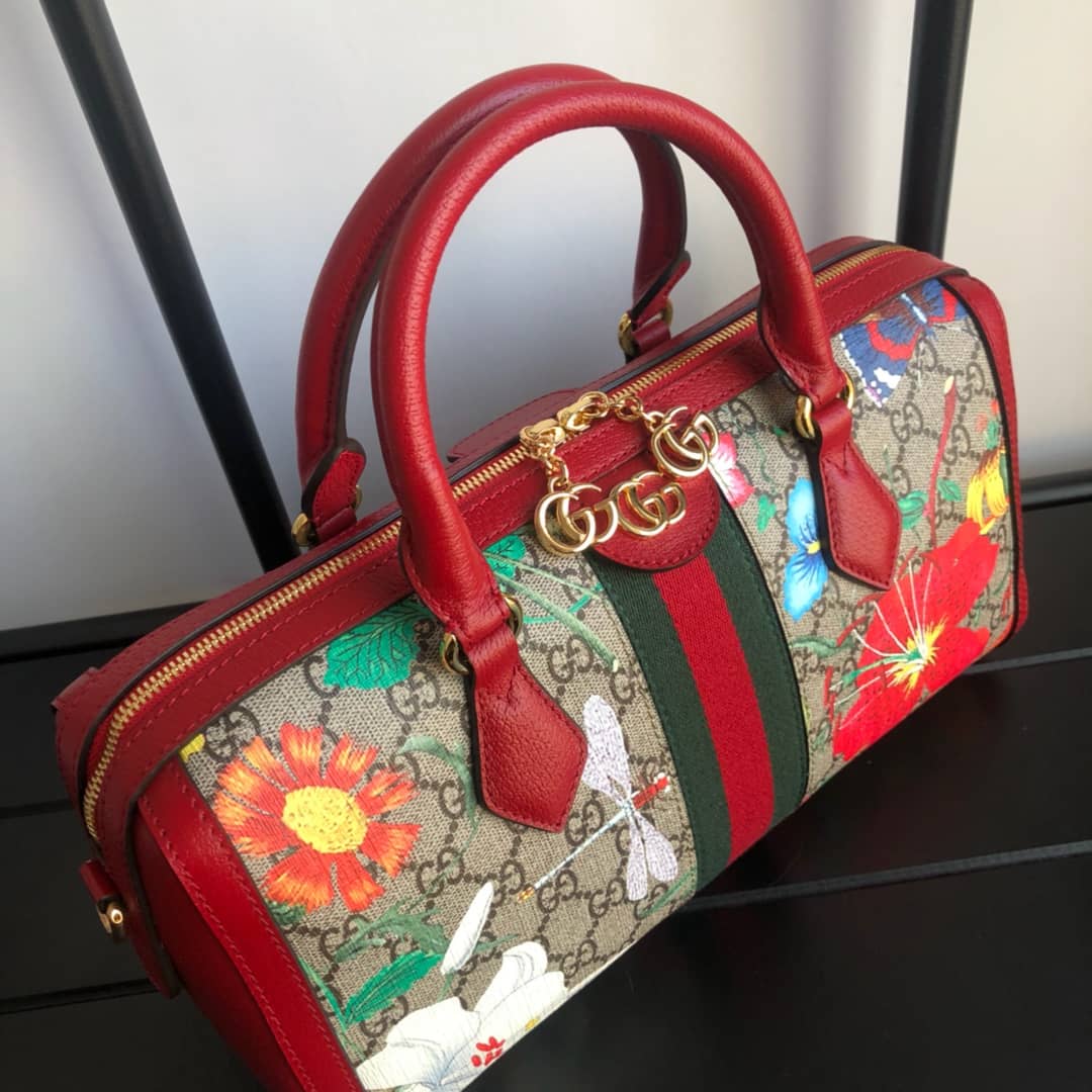 Gucci Ophidia GG Flora Medium 2way Replica Boston Bag 524532