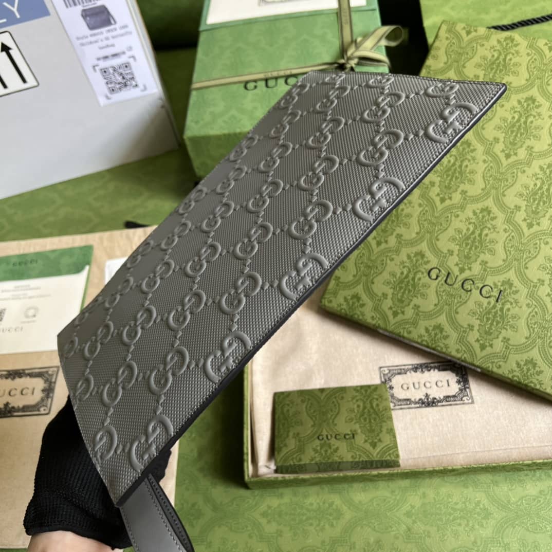 Gucci Purse Dupes Mens GG Embossed Pouch 625569