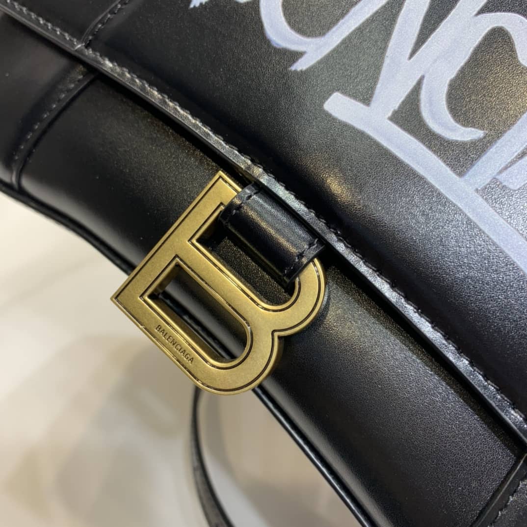 Balenciaga Hourglass Leather Top Handle Replica Bag