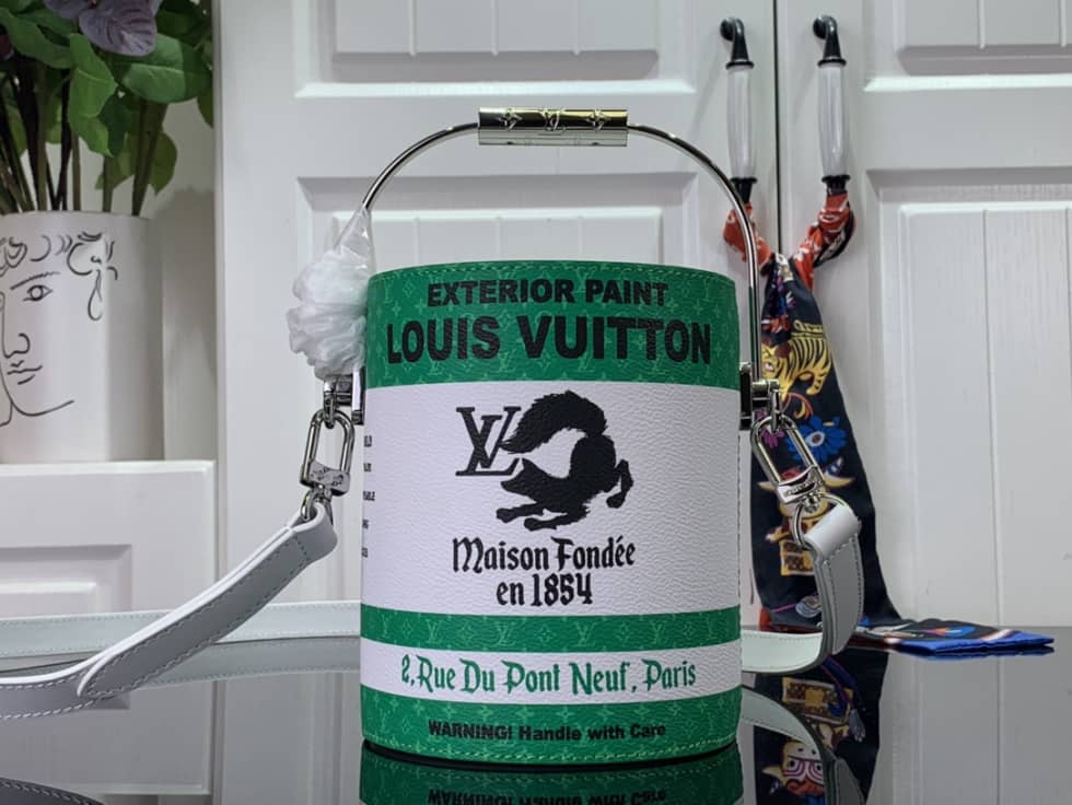 Louis Vuitton Paint Can Small Green M81592 Replica Bucket Bag