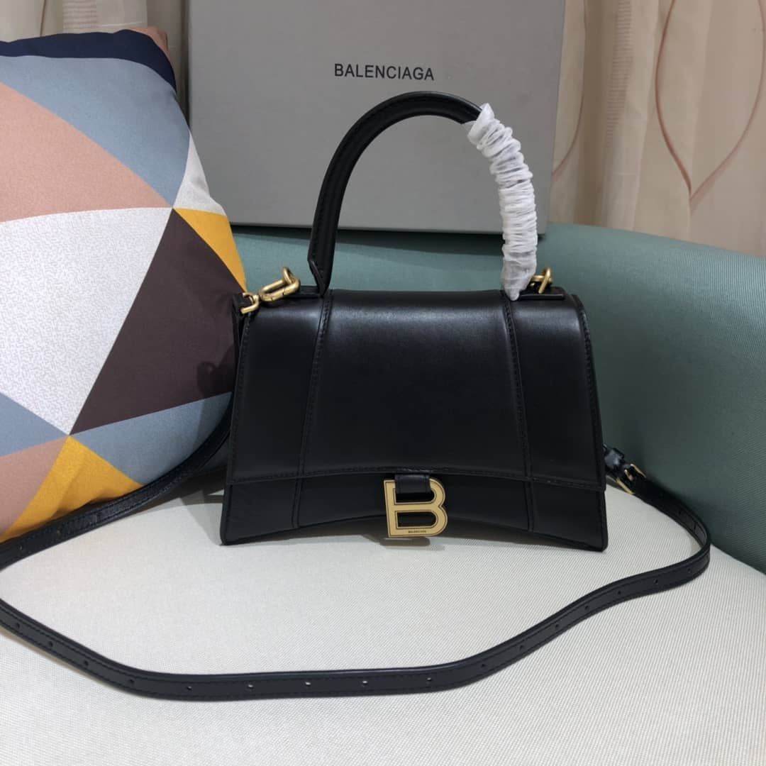 Balenciaga Hourglass Leather Top Handle Replica Bag
