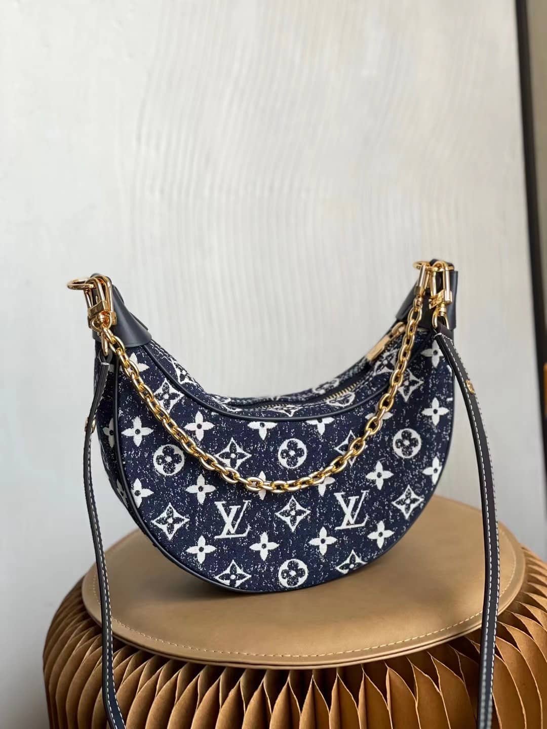 Louis Vuitton Denim Loop Bag Blue M81166 Replica Hobo