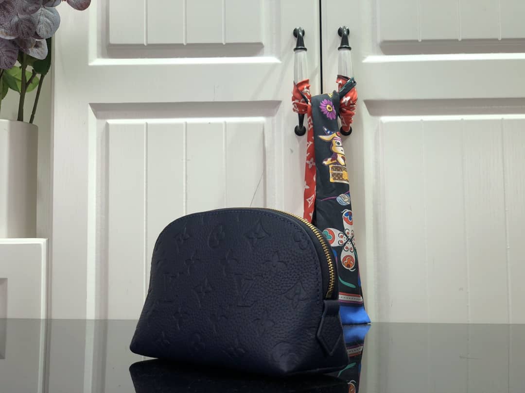 Louis Vuitton Pochette Dupe Monogram Cosmetic Pouch  Blue M47515