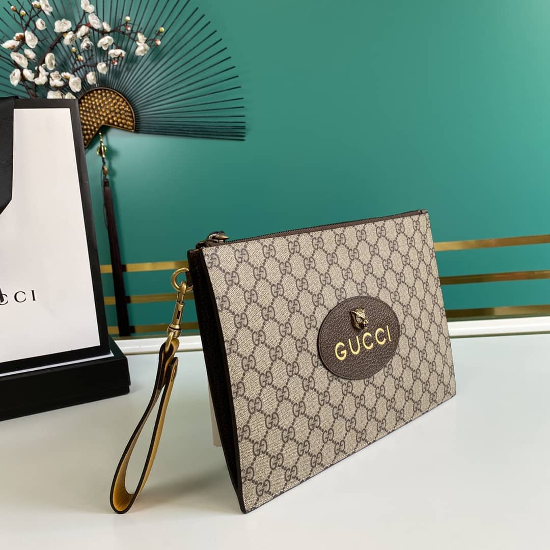 Gucci GG Supreme Neo Vintage Tiger Head Clutch Replica 473956