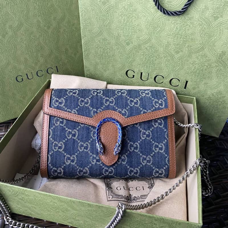 Gucci Dionysus Chain Wallet Shoulder Bag Replica Blue 401231