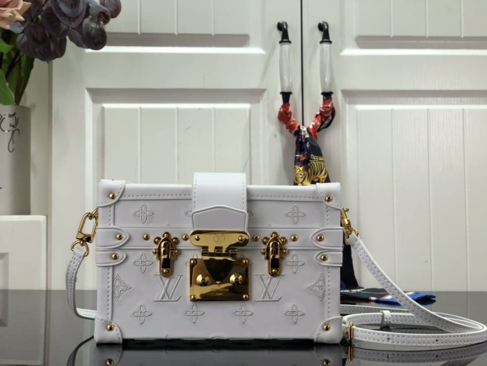 Louis Vuitton Petite Malle Monogram Flou White M20745 Replica Trunk Box