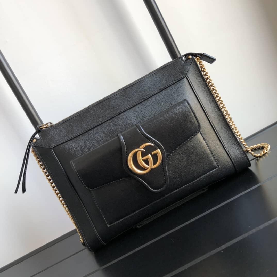 Gucci Small Shoulder Bag With Double G Replica Black 648999