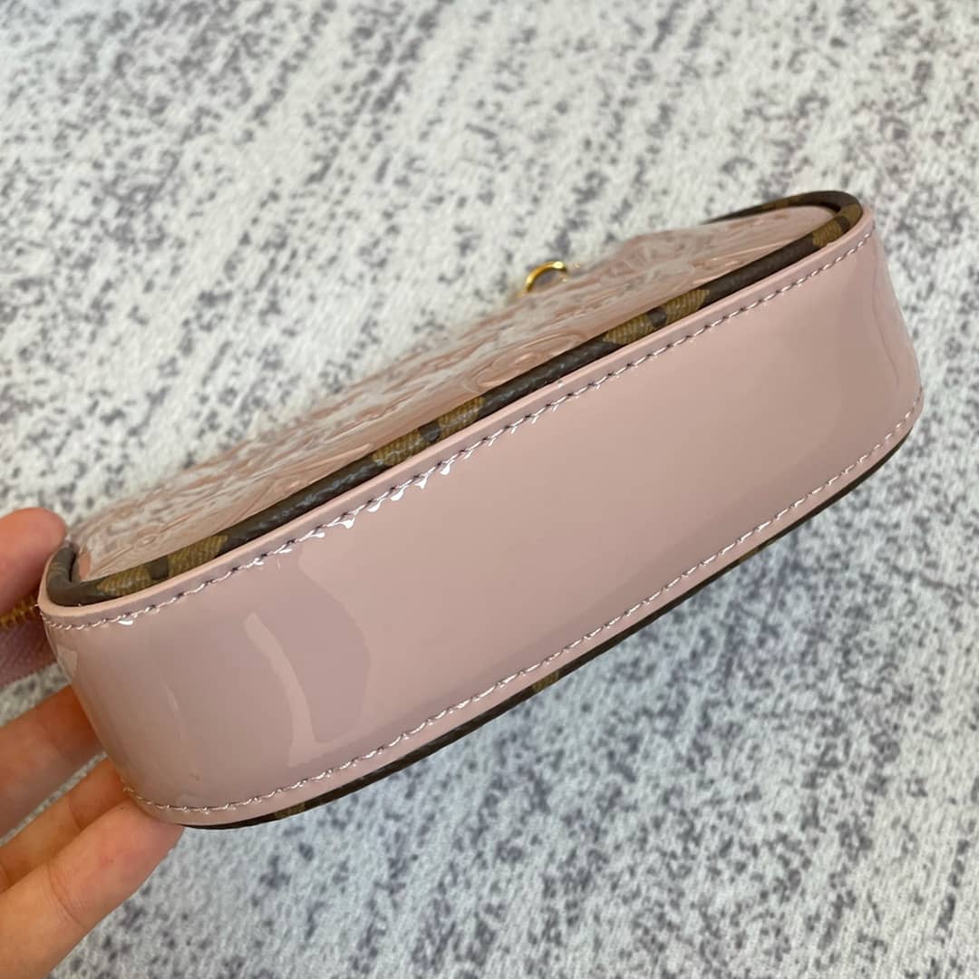 Louis Vuitton Pochette Dupe  Monogram Vernis Accessories Replica Pouch Pink M58009