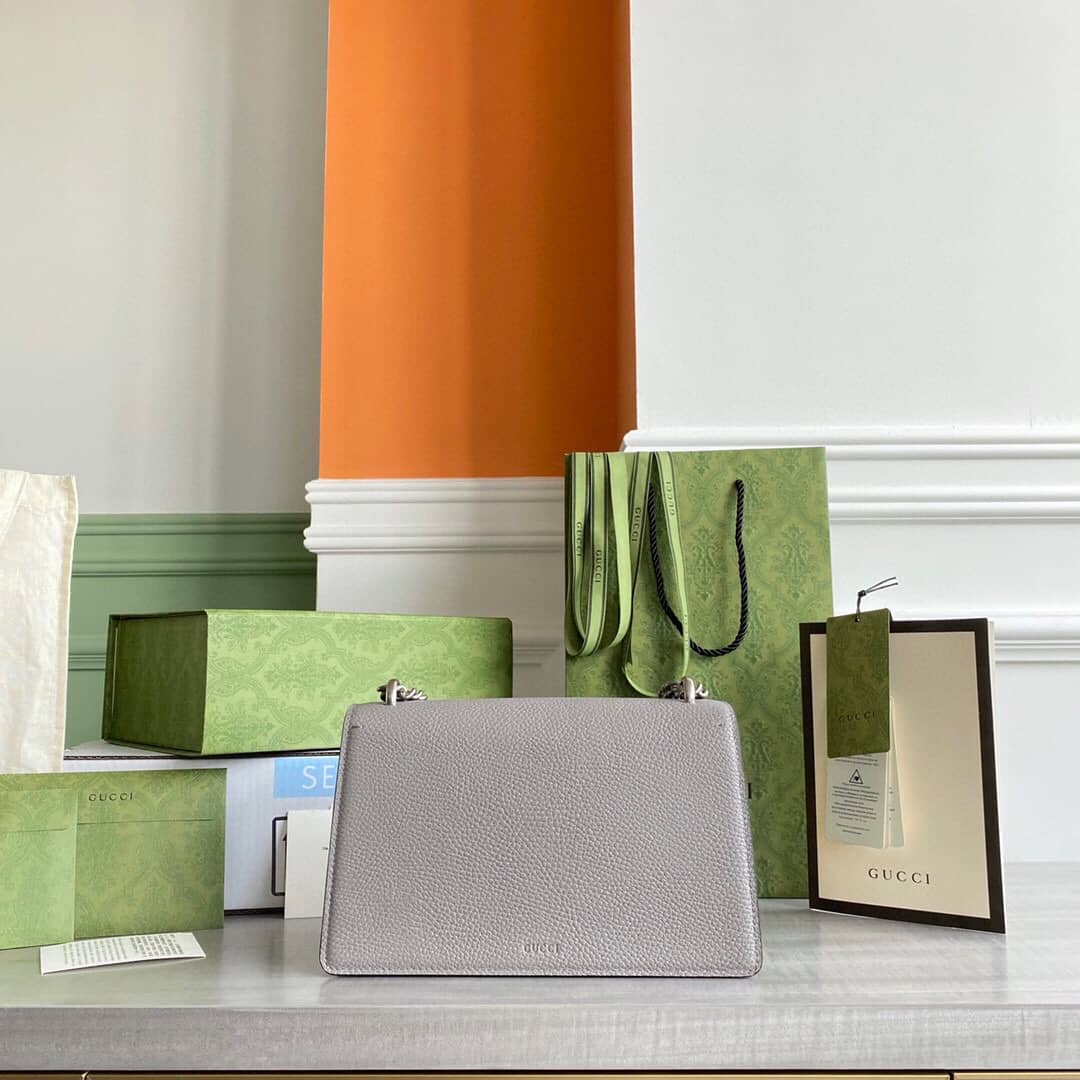 Gucci Dionysus Dupe GG Supreme Dionysus Chain Replica Shoulder Bag Gray 400249