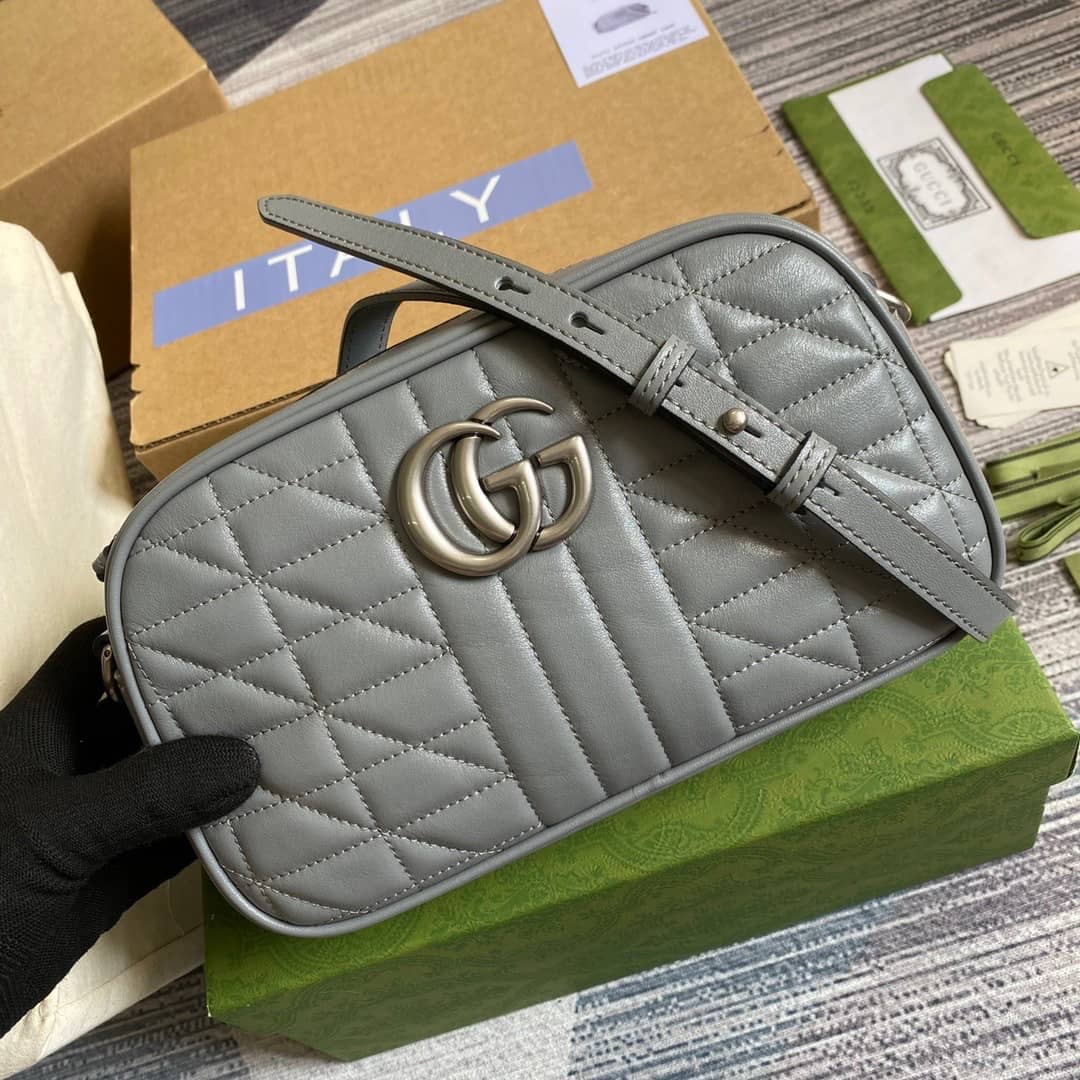 Gucci GG Marmont Small Shoulder Handbag Camera Bag Replica Blue 447632