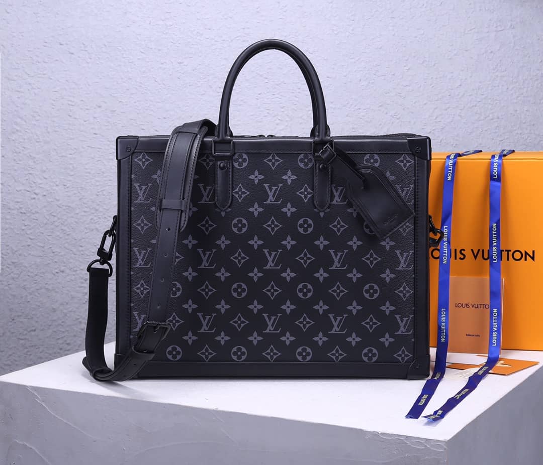 Louis Vuitton Monogram Soft Trunk Replica Briefcase Laptop Bag Black M44952