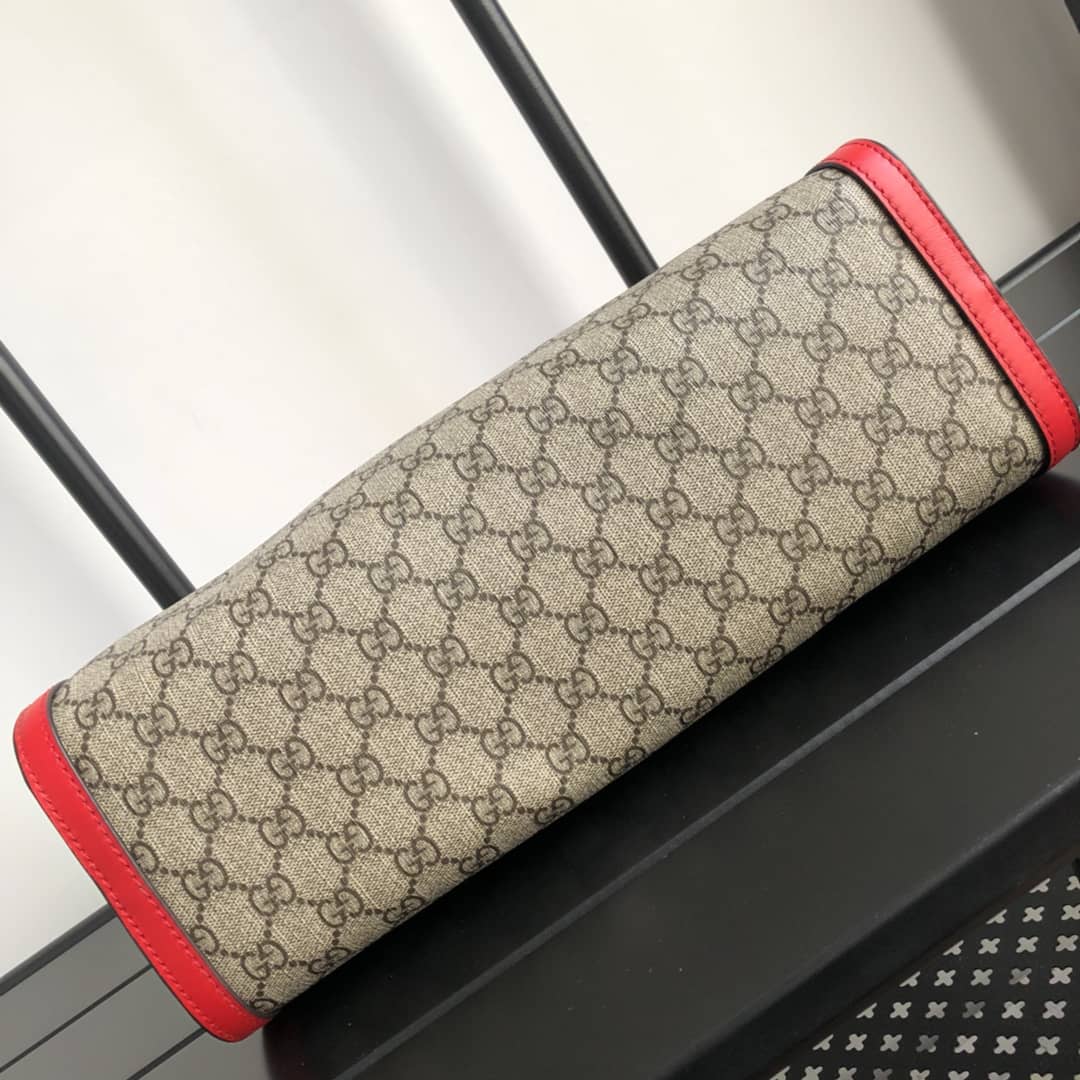 Gucci Padlock Medium GG Supreme Shoulder Bag Replica Brown Red 479197