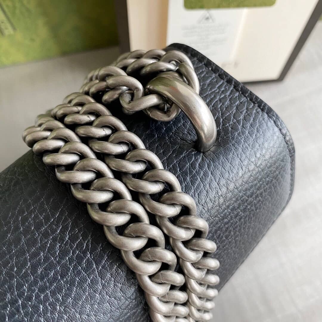 Gucci Dionysus Dupe GG Supreme Dionysus Chain Replica Shoulder Bag Black 400249