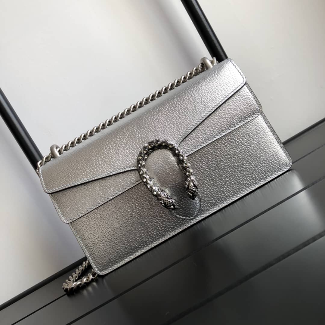 Gucci GG Dionysus Small Shoulder Bag Replica Silver 499623