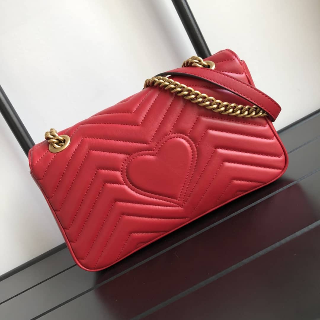 Gucci GG Marmont Matelasse Shoulder Bag Replica Red 443497
