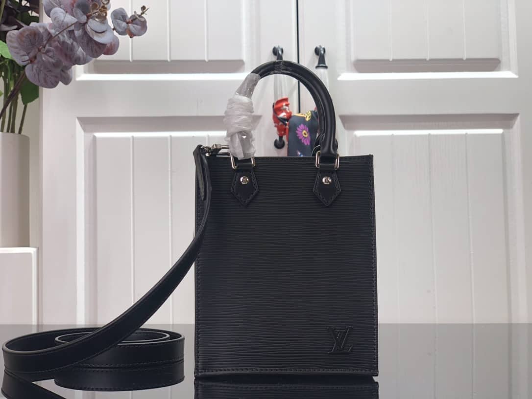 Louis Vuitton Petit Sac Plat Flat Shoulder Bag Replica Black M80169