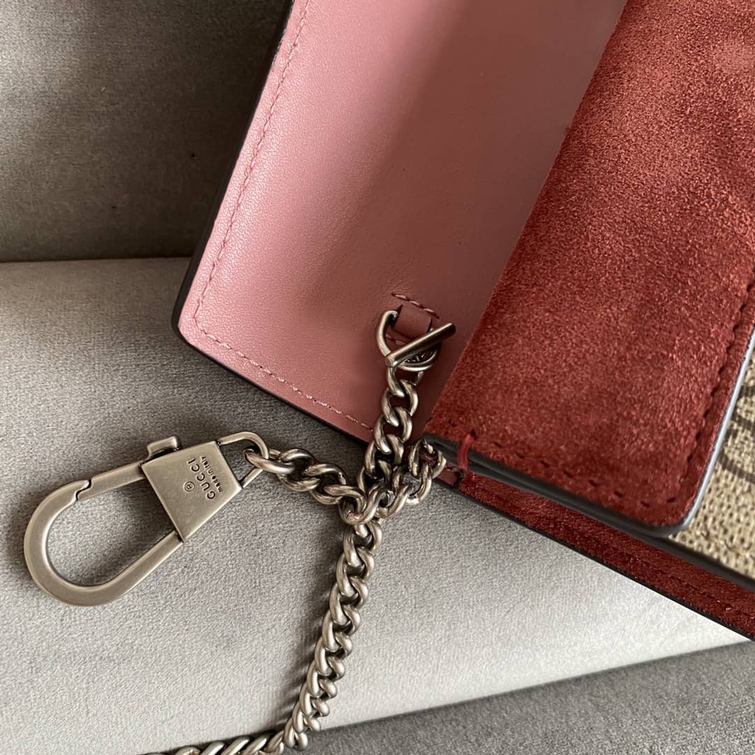 Gucci Dionysus GG Supreme Super Mini Bag Replica Brown Red 476432