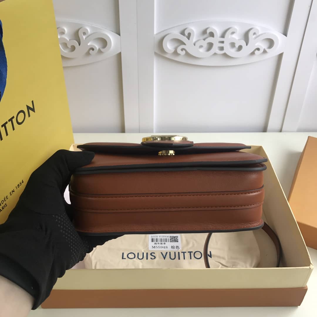 Louis Vuitton Pont9 Neuf Leather Replica Shoulder Bag Brown M55948