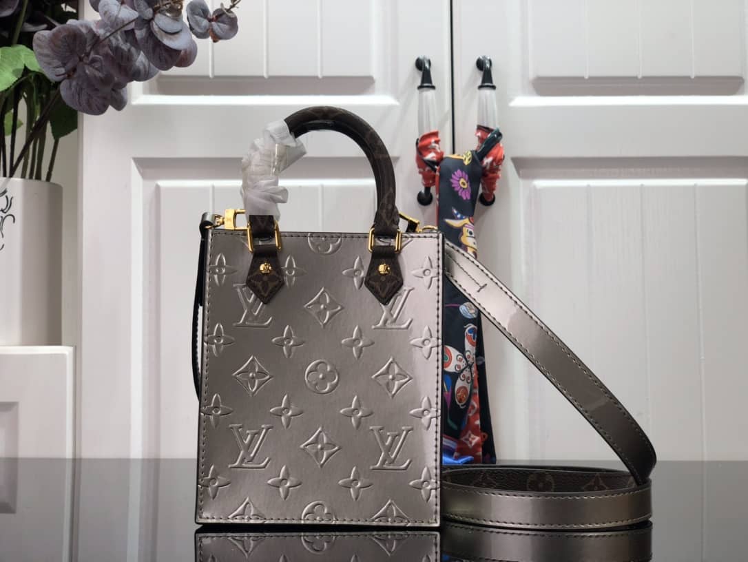 Louis Vuitton Petit Sac Plat Flat Shoulder Bag Replica Gray M80169