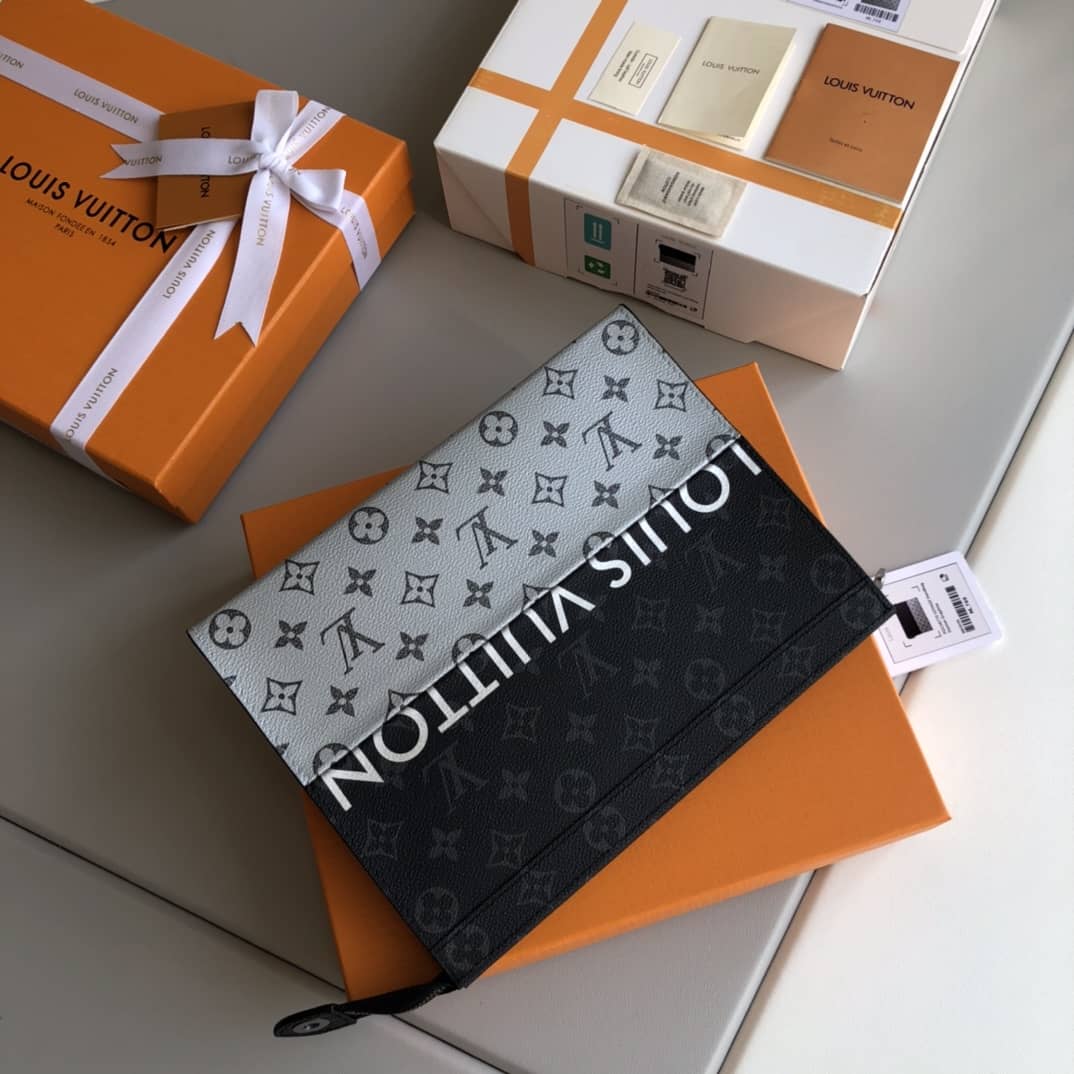 Louis Vuitton Voyage MM Monogram Replica Pochette Black Gray M63039
