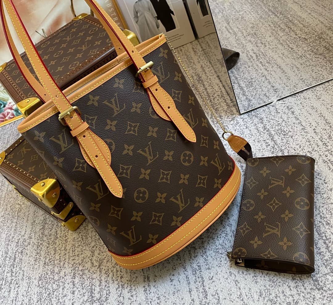 Louis Vuitton Petit PM Monogram Canvas Brown M42238 Replica Bucket Bag