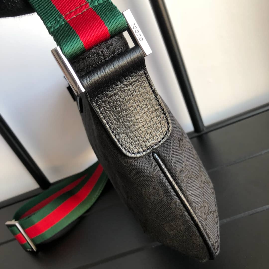 Gucci GG Canvas Shoulder Bag Replica Black 189749