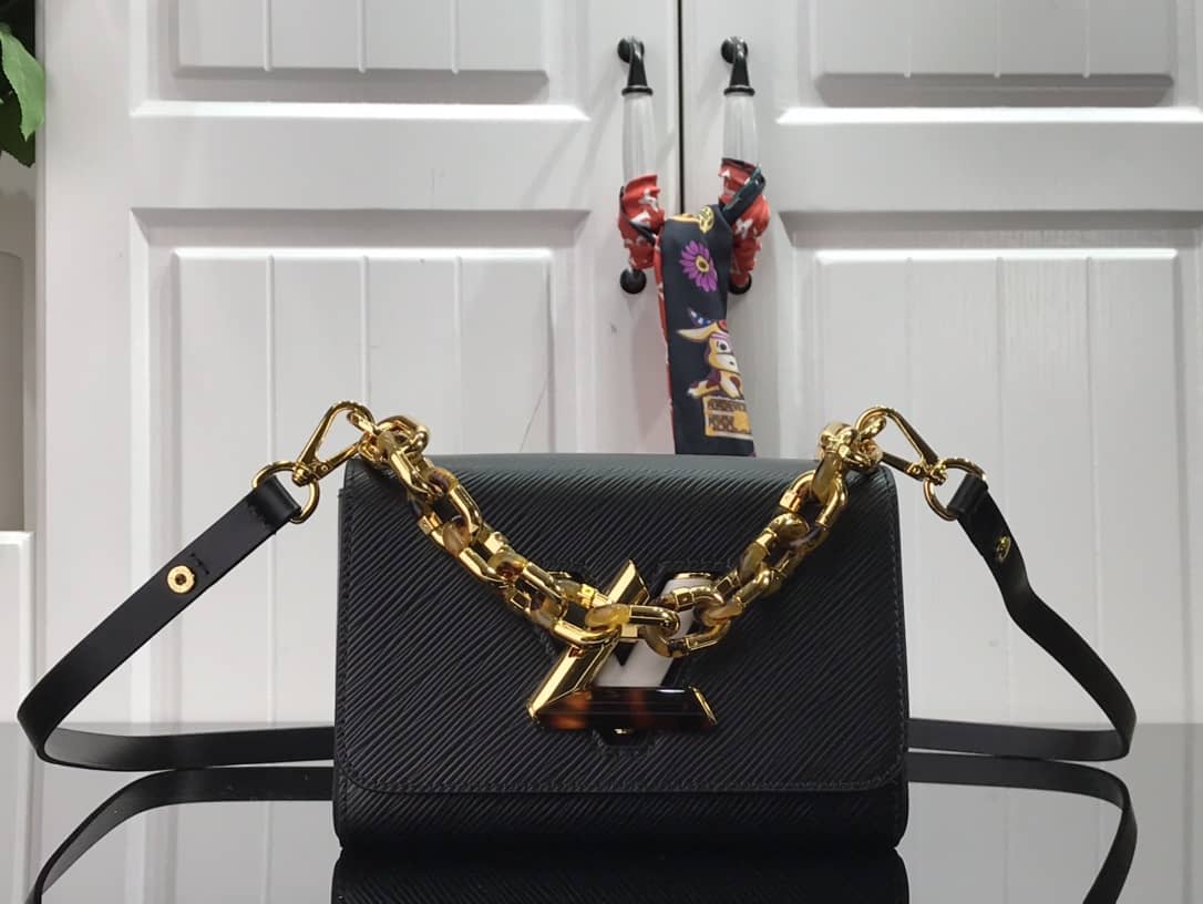 Louis Vuitton Monogram 2Way Leather TWIST Replica Handbag Black M58526