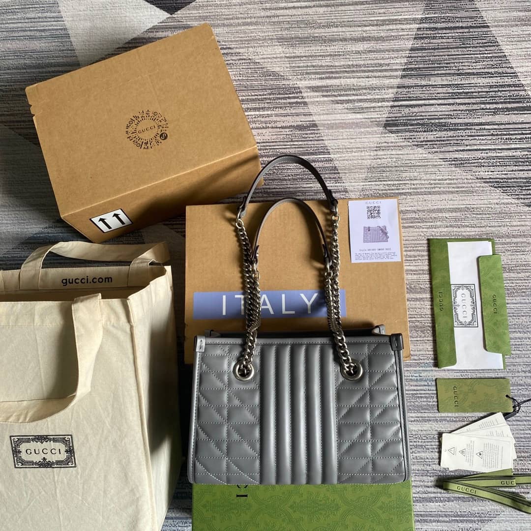 Gucci GG Marmont Small Tote Bag Replica Gray 681483