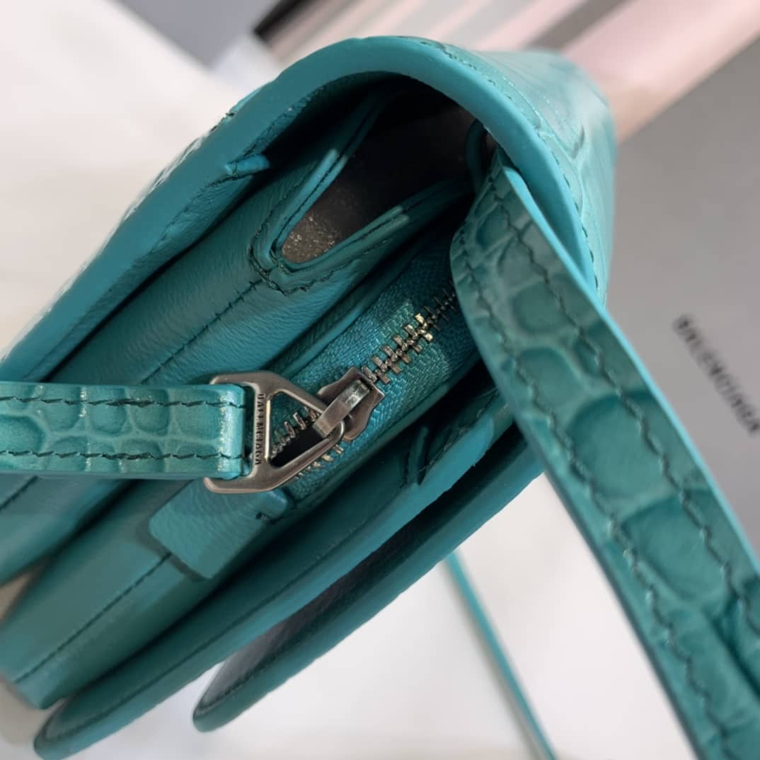 Balenciaga Crocodile Embossed Box Replica Shoulder Bag
