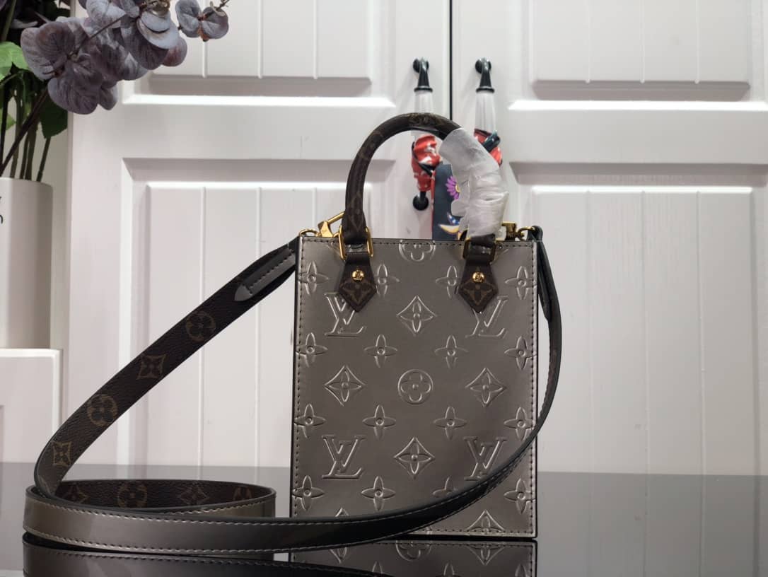Louis Vuitton Petit Sac Plat Flat Shoulder Bag Replica Gray M80169