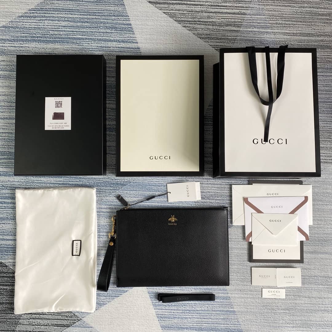 Gucci Animalier Leather Pouch Replica 523684