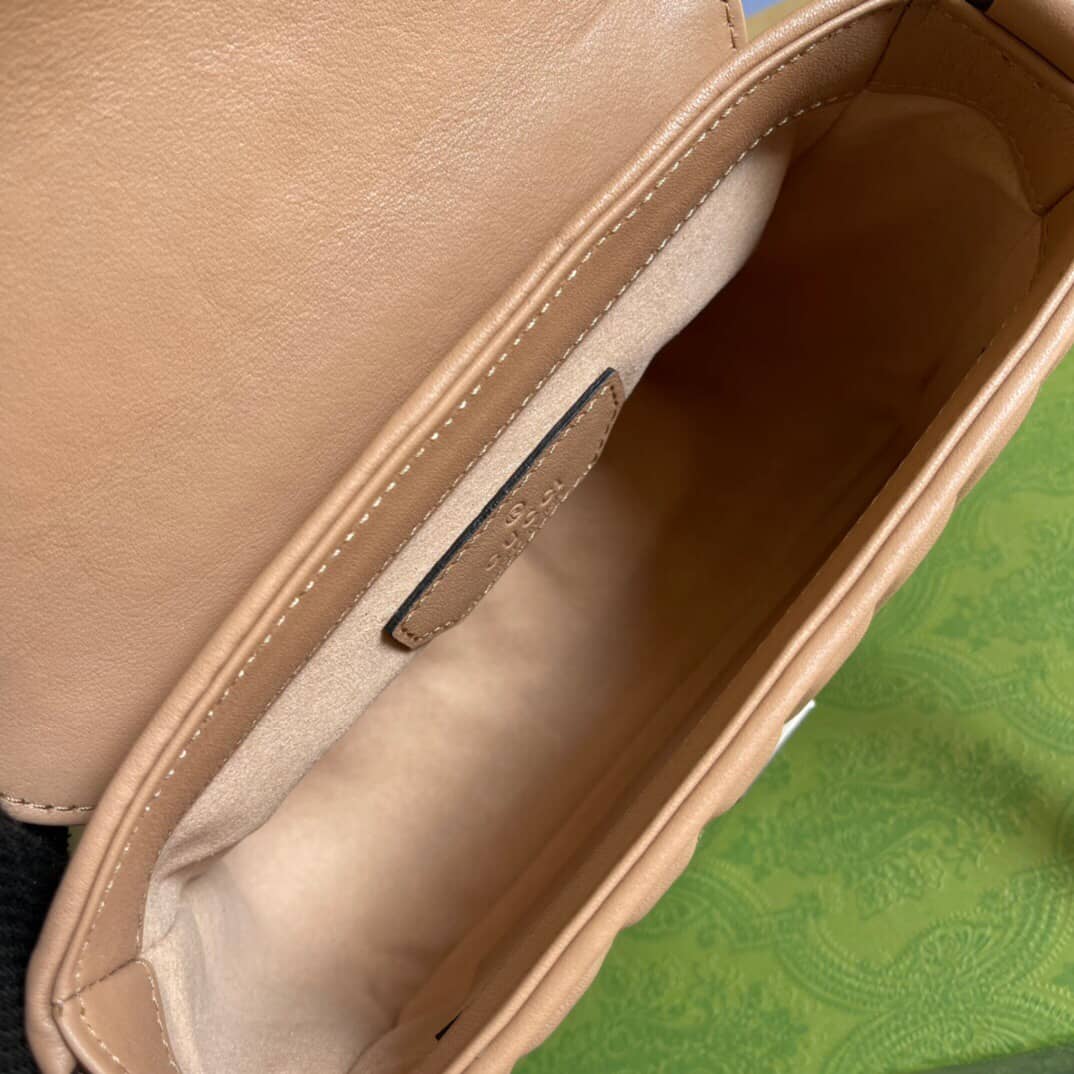 Gucci GG Marmont Mini Top Handle Bag Replica Apricot 583571