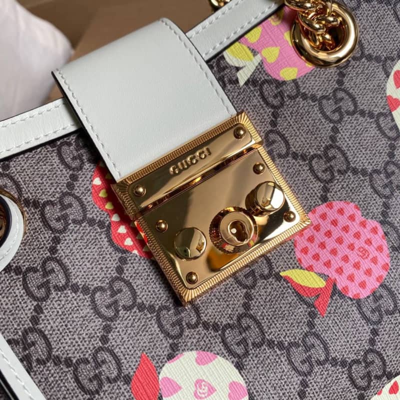 Gucci Padlock Small GG Supreme Canvas Shoulder Bag Replica Brown 498156