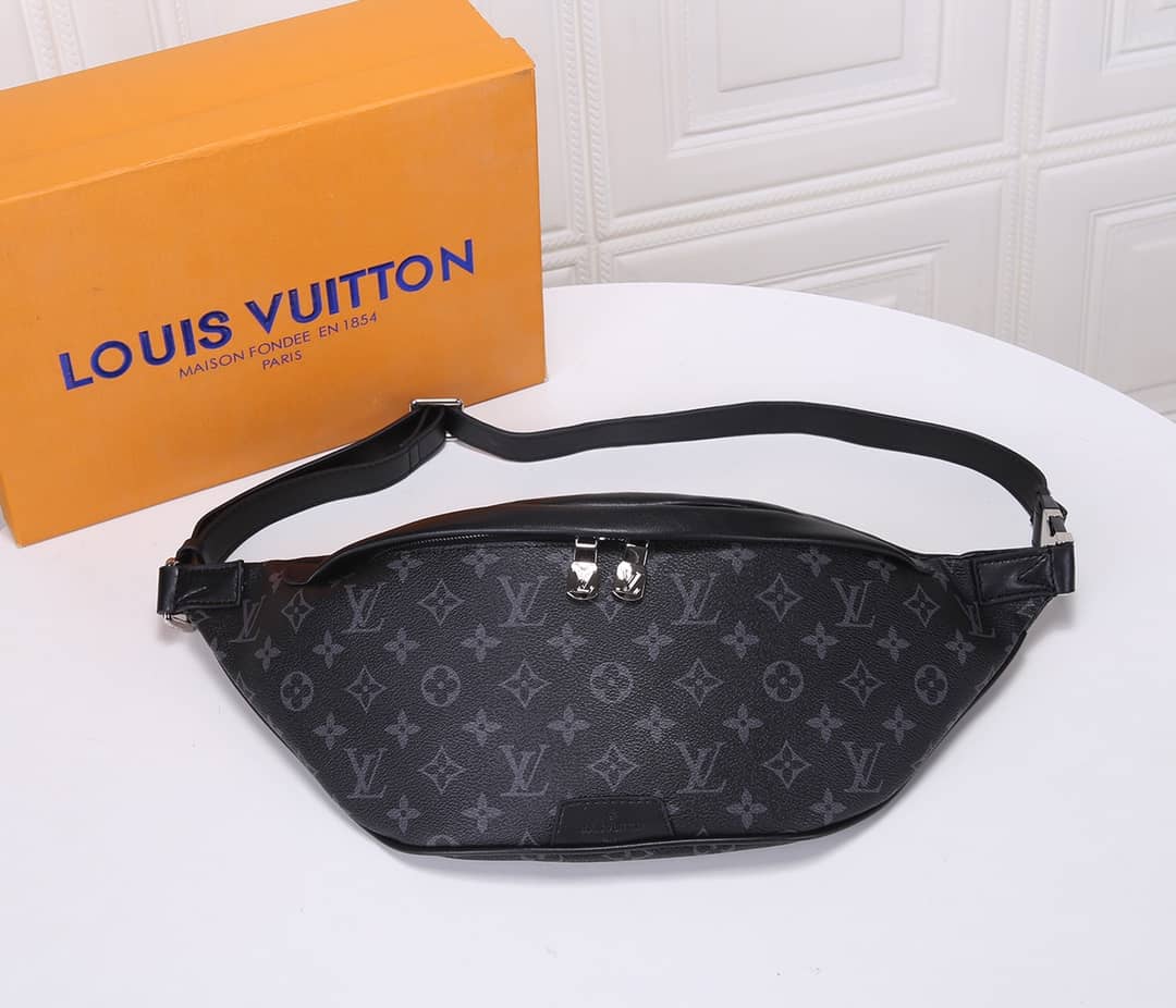 Louis Vuitton Monogram Eclipse Discovery Replica Waist Bag Black M44336
