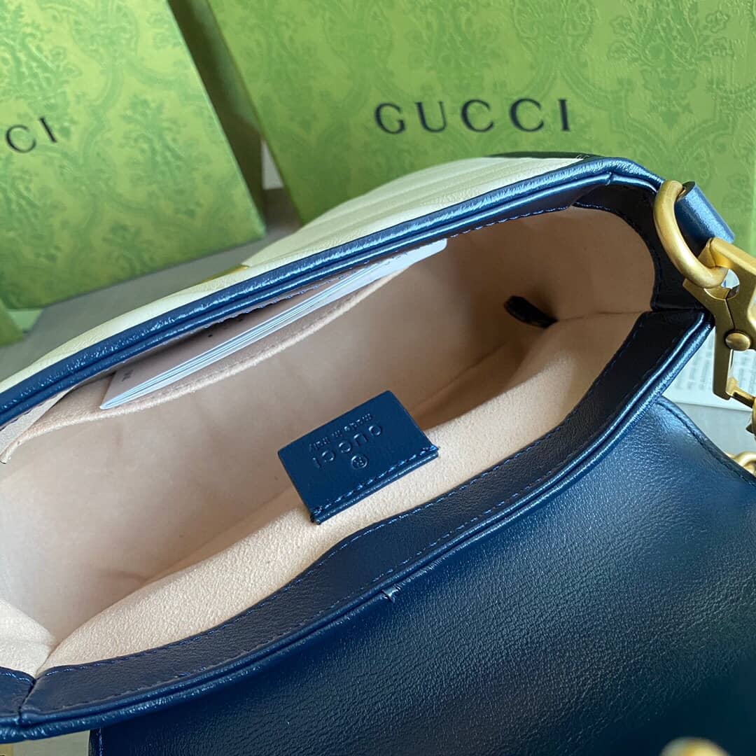Gucci GG Marmont Mini Top Handle Bag Replica White Blue 583571