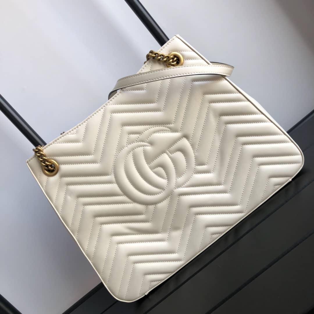 Gucci GG Marmont Chain Shoulder Bag Replica White 453569