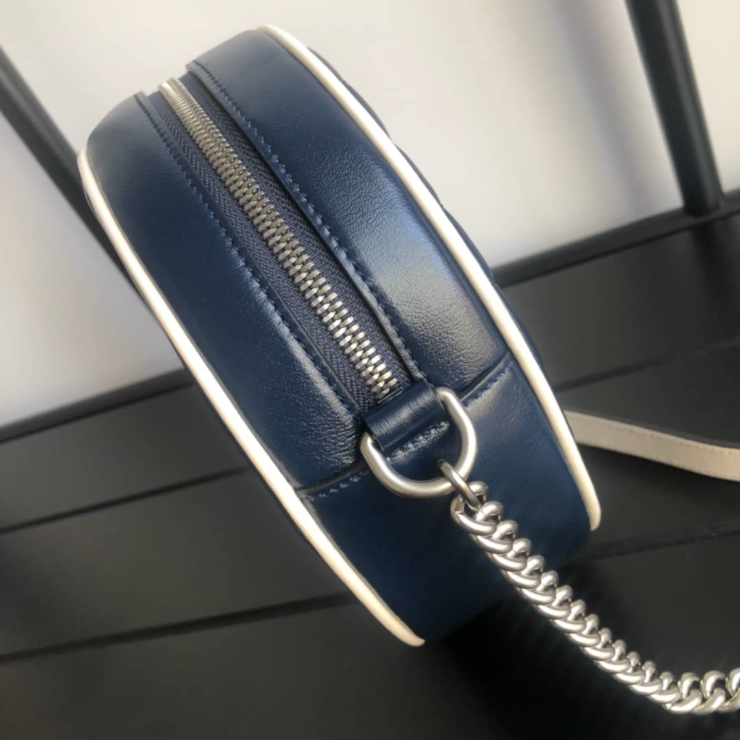 Gucci GG Marmont Round Mini Shoulder Bag Replica Blue 550154