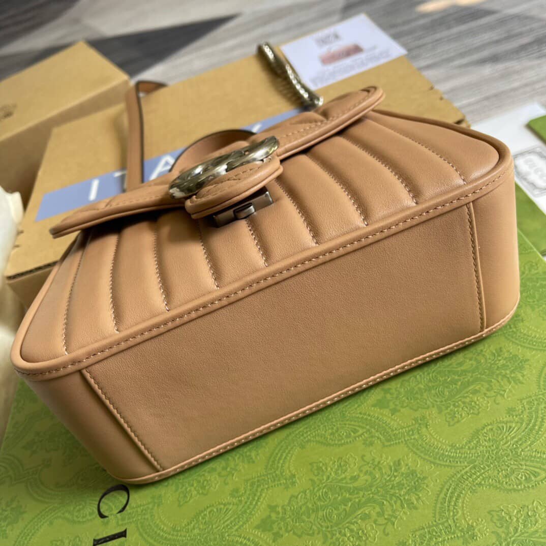 Gucci GG Marmont Mini Top Handle Bag Replica Apricot 583571