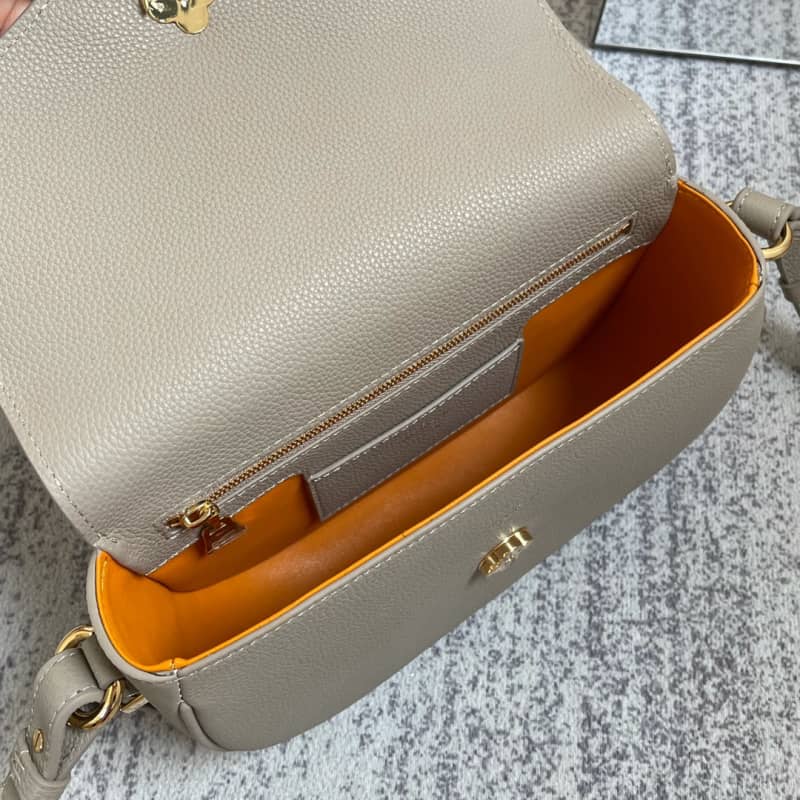 Louis Vuitton Pont 9 Soft MM Grained Calfskin Leather Replica Bag Brown M58968