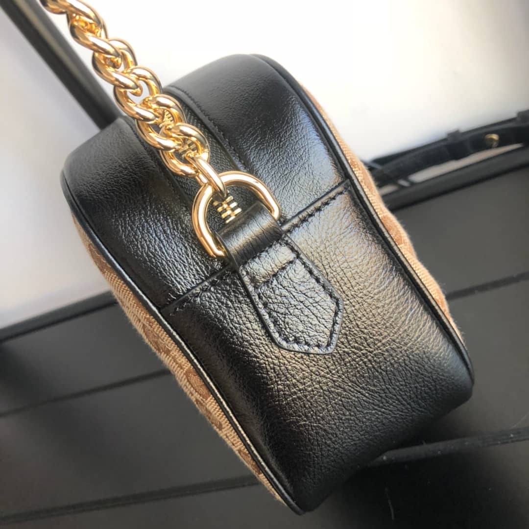 Gucci Handbag Dupes GG Marmont Small Shoulder Handbag Camera Bag Replica Brown 447632