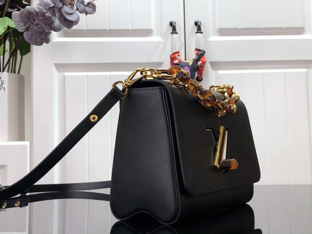 Louis Vuitton Monogram 2Way Leather Twist Replica Handbag Black M58526