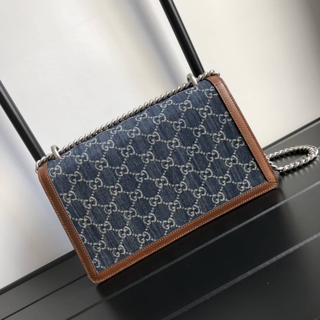 Gucci Dionysus Dupe GG Supreme Dionysus Chain Shoulder Bag Replica Blue 400249