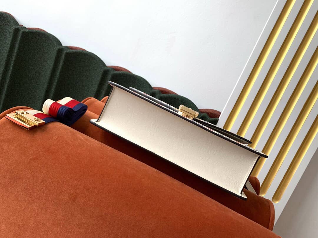 Gucci Bag Dupes Small Leather Shoulder Bag Replica White Blue 524405